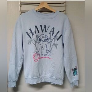 Disney Light Blue Hawaii Stitch Crewneck Sweatshirt